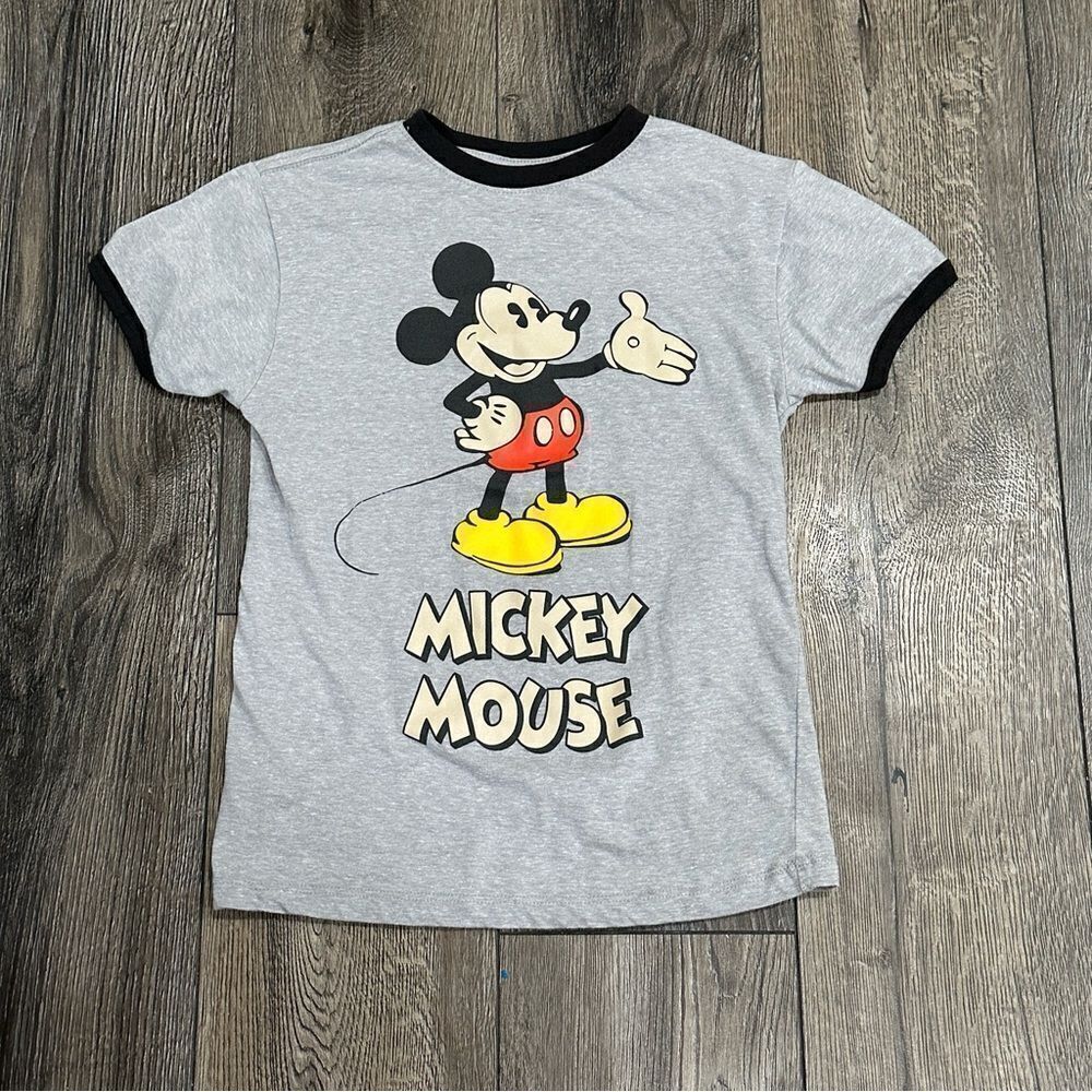 Mickey Mouse Boy's Gray T-shirt Short Sleeves Disney Size 8